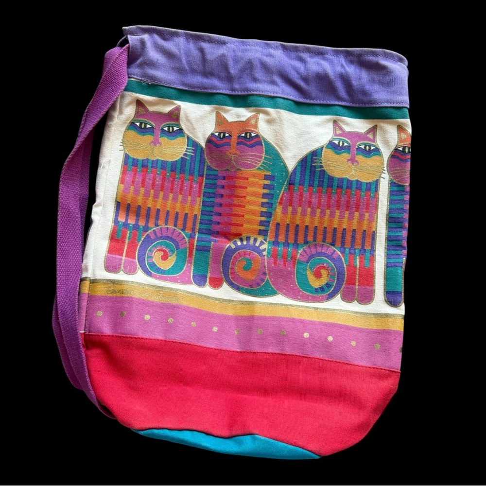 Laurel Burch Colorful Cats Shoulder Tote Style Bag